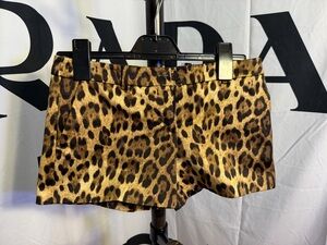 Michael Kors Womens Leopard Print Shorts Brown Size 4 Made in Italy Animal Print